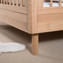 Solid Oak Premium Baby & Toddler Adjustable Cot Bed 70x140cm - Forrest - thumbnail 4