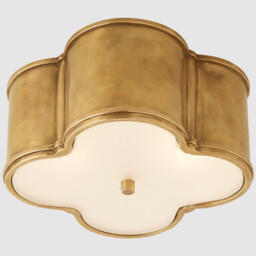 Visual Comfort Basil Small Brass Flush Mount Ceiling Light by Alexa Hampton - thumbnail 1