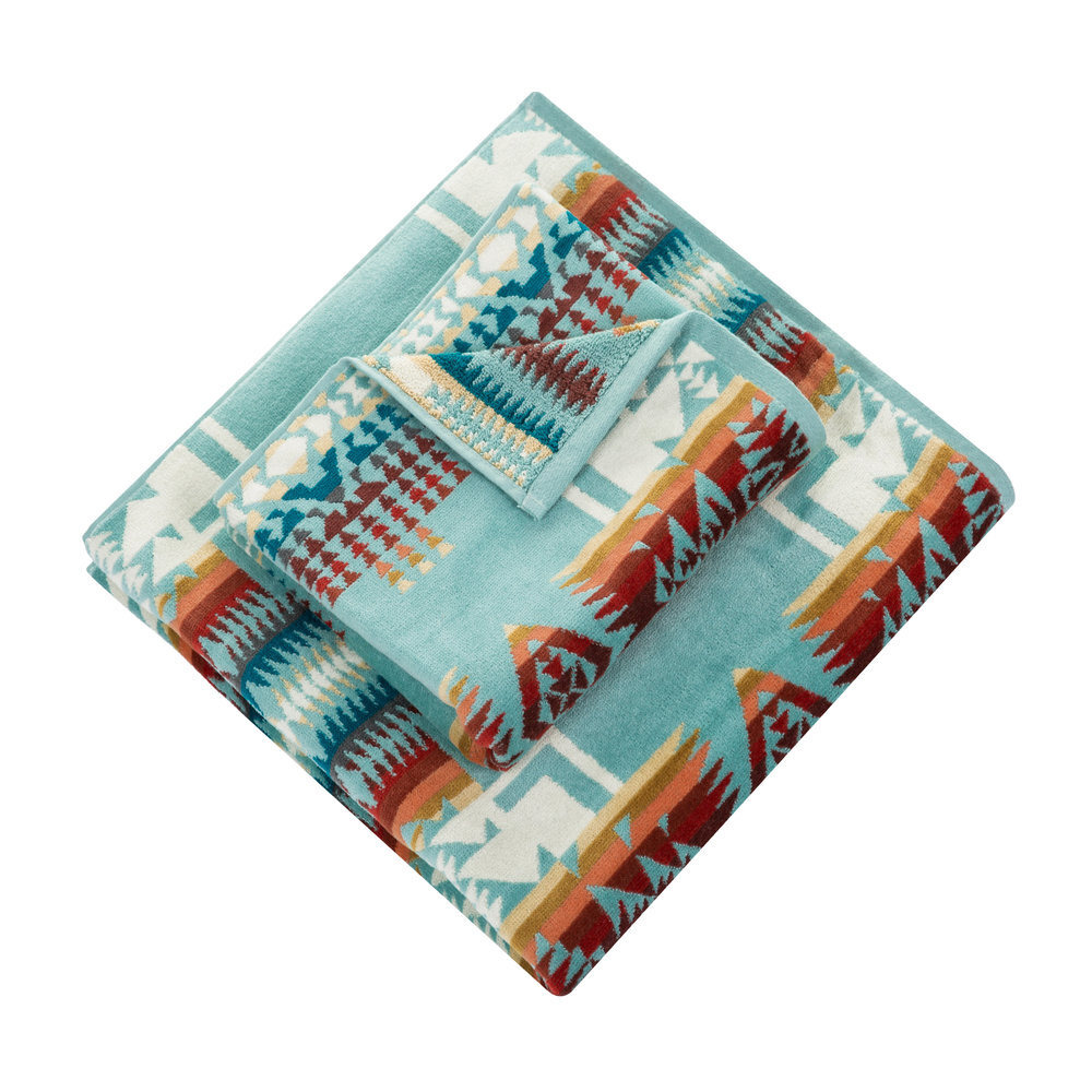 Pendleton - Iconic Jacquard Towel - Chief Joseph Aqua - Hand Towel