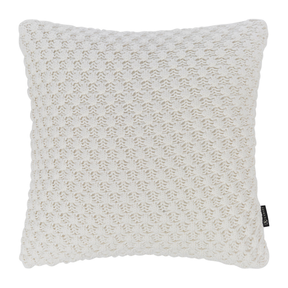 Retreat - Textured Knitted Cushion - 50x50cm - Ivory