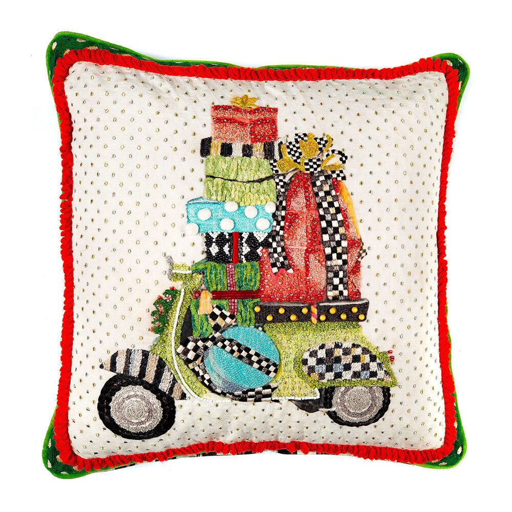 MacKenzie-Childs - Holiday Scooter Pillow - Red