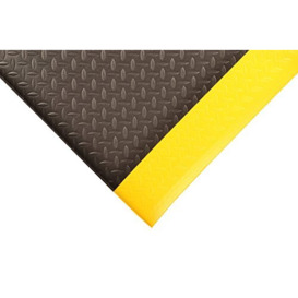Notrax - 419S0026BY 419 Diamond Sof-Tred W/Dyna-Shield Anti-fatigue Safety Mat, for Home or Business 2' X 6' Black/Yellow