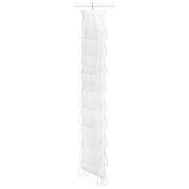 Whitmor White Hanging Shoe File, Clear