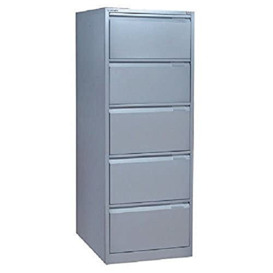 Bisley BS5E Lock Flush 5D Filing Cabinet, Metal, Grey, 62.2 x 47 x 151.1 cm