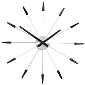 NexTime Plug Inn Wall Clock, Stainless-Steel, Silver, 58 x 4.5 x 58 cm