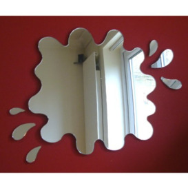 20cm x 19cm (Main Mirror Size at Longest Points) & 6 additional splashes (wall space 25cm x 25cm)