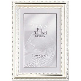 Lawrence Frames 510757 Metal Picture Frame Silver-Plate with Delicate Beading, 5 by 7-Inch