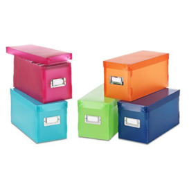 Whitmor Book and Magazine Organiser Boxes, Pack of 5, Multi-Coloured