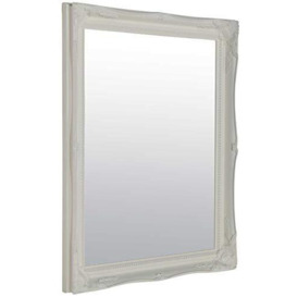 WHITE Shabby Chic Antique Style Rectangular Wall MIRROR - Size: 20 inches x 16 inches (50cm x 40cm)