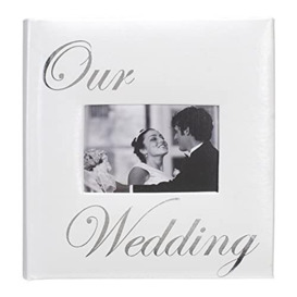 Malden International Designs Our Wedding 2-Up with Memo Space Photo Album, 160-4x6, White