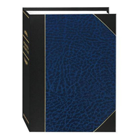 Pioneer Photo Albums LBT-57/NB 50-Pocket Navy Blue and Black Ledger Style Leatherette Cover Photo Album for 5 by 7-Inch Prints