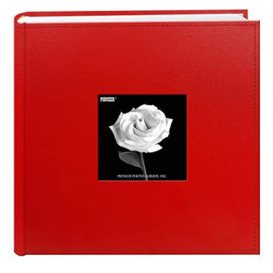 Pioneer Photo Albums 200-Pocket Sewn Leatherette Frame Cover Photo Album, 4 by 6-Inch, Red