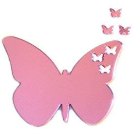Sendmeamirror Pink Butterflies out of Butterfly Mirror 12cm x 10cm