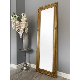 Floor Mount Shabby Chic Mirrors Full Length Dressing/Hall Mirror, Metallic Gold, 124 x 40 cm