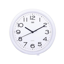 Trevi OM 3301 Quartz Wall Clock with Silent Sweep Movement, Diameter 24 cm, White, plastic, round