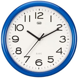 Trevi OM3301 - 25.5cm diameter Quartz Round Wall Clock with Sweep Movement - Blue