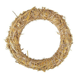 Rayher 8906631 Straw Wreath, Natural Material, 40 cm Diameter, Natural Wreath, Blank Wreath, Underring for Cutlery, Wrapping and Sticking