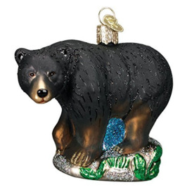 Old World Christmas Ornaments: Wildlife Animals Glass Blown Ornaments for Christmas Tree, Black Bear
