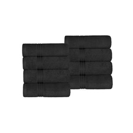 Superior Set, Cotton, Black, 8PC Hand Towels