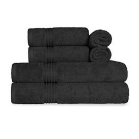 Superior Towel, Cotton, Black, 6PC Set