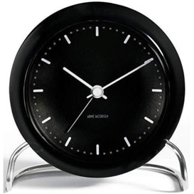 Arne Jacobsen Table Clock, Black, 7.5x15.5x16.5