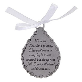 Cathedral Art (Abbey & CA Gift Tear-Shaped Memorial Ornament, One Size, Silver,Christmas