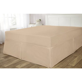 Rapport Home Easy-Care Non-Iron Pleated Valance Sheet, Polyester-Cotton, Natural, King