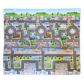 Prince Lionheart Play Mat - Double-Sided - Interactive Illustrations - Small World Play - Tummy Time - Waterproof - Wipe Clean - Indoor & Outdoor - Durable - 2.0m x 1.8m - City & Alphabet Design