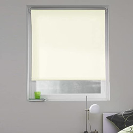 Madecostore Roller Blind Opaque Plain Beige 49 x 190 cm - With Drilling