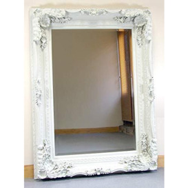 Barcelona Trading Carved Louis Cream Ornate French Frame Wall/Over Mantle Mirror - 35in x 47in