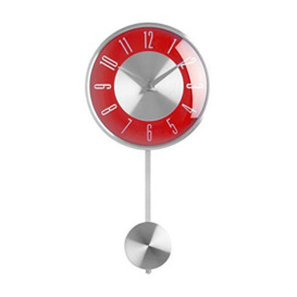 Premier Housewares Pendulum Wall Clock, Red, 18 x 6 x 32 cm