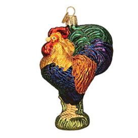 Old World Christmas Farm Animals Glass Blown Ornaments for Christmas Tree Heirloom Rooster