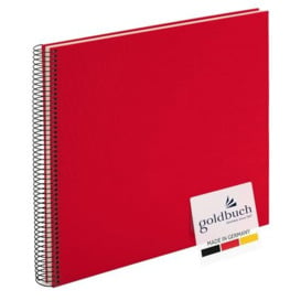 goldbuch Bella Vista, Linen Memory, Spiral Bound, Book for Gluing, Photo Album, Paper, Red (white pages), 40 weiße Seiten