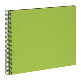 goldbuch Bella Vista, Linen Memory, Spiral Bound, Pages, Book for Gluing, Photo Album, Paper, Green (Black Sides), 40 Schwarze Seiten