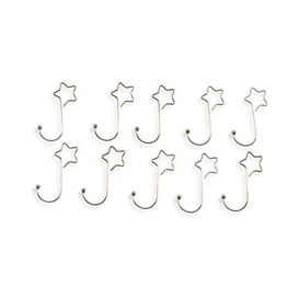 Riffelmacher 14448 Ball Hanger with Star, Length 5 cm, Pack of 20, Silver, Pendants, Tree Baubles, Christmas Tree, Decoration, Hooks, Christmas, Advent