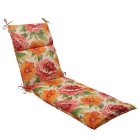 Pillow Perfect Indoor/Outdoor Primro Chaise Lounge Cushion, Orange
