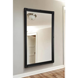 Large Black Antique Style Rectangle Wall Mounted Mirror 5Ft6 X 3Ft6 167x106cm