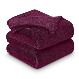 GC GAVENO CAVAILIA Mink Fluffy Blanket, Soft & Cosy Thermal Throw For Sofas, Cuddle Warm Throws For Beds, Burgundy, 150X200 Cm