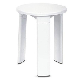 TATAY Round stool, with three legs, made of resistant plastic, easy to clean. White colour, glossy finish