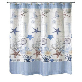 "Avanti Linens - Fabric Shower Curtain, Nautical Bathroom Decor (Antigua Collection, 72"")"