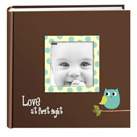 Pioneer Photo Albums EV-246FB/O 200-Pocket Baby Owl Printed Designer Frame Cover Photo Album, Blue, 4 x 6 Inch