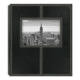 Pioneer Photo Albums 2PS-160 160-Pocket Sewn Leatherette Frame Cover Photo Album, Black