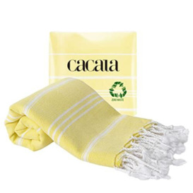 Cacala Hand Face Turkish Towel Pestemal 60x90 cm Peshtemal Fouta Kitchen Baby Care Light Yellow