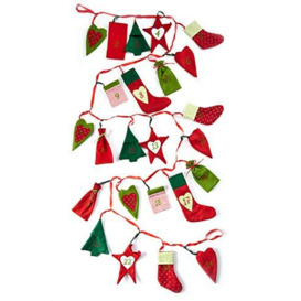 Heitmann decorative advent calendar chain for filling and hanging - felt advent calendar - Christmas designs - red, green