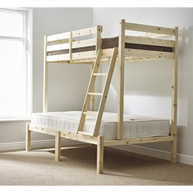 Strictly Beds and Bunks - Duke Triple Sleeper Bunk Bed including Sprung Mattresses (15cm), 4ft Double & 3ft Single