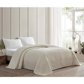 Beatrice Home Fashions Channel Chenille Bedspread, Twin, Ivory
