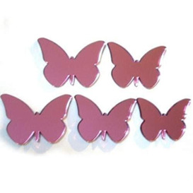 Pink Butterfly Mirror - 20cm x 18cm