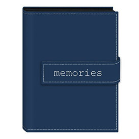 Pioneer Photo Albums 36-Pocket 5 by 7-Inch Embroidered Memories Strap Sewn Leatherette Cover Photo Album, Mini, Blue