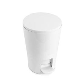 TATAY 4434901 diabolo - Pedal bathroom waste bin, with capacity of 5 l, 28.2 x 19 x 21 cm Modern 19.00x21.00x28.20 cm white