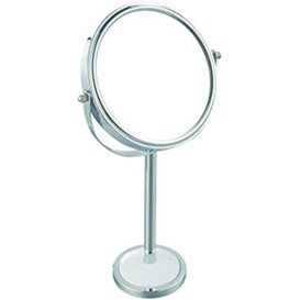 MSV Round Standing Mirror Chromed Finish, Silver